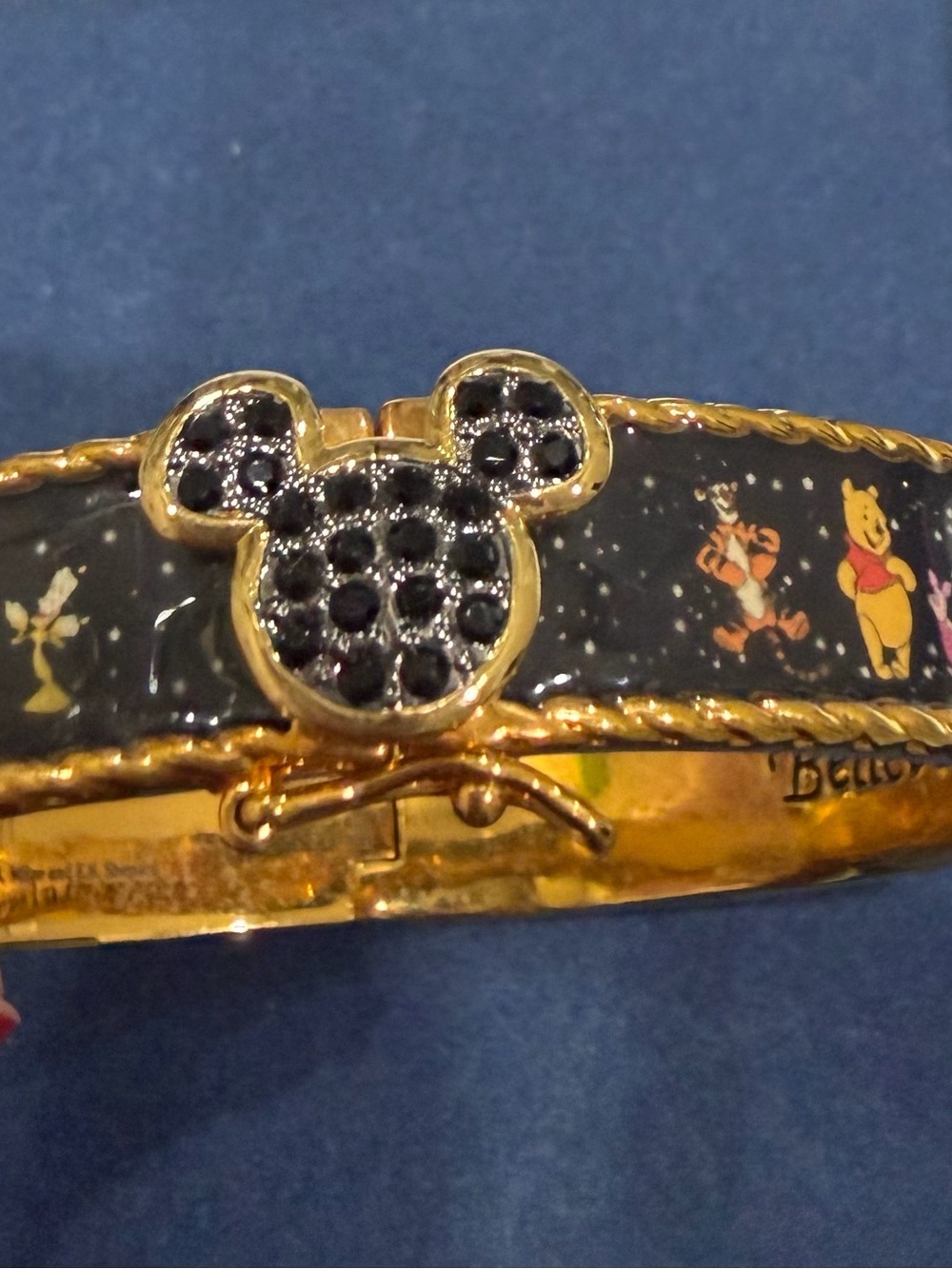 The Bradford Exchange Gold and Black Disney Enamel Bangle Bracelet